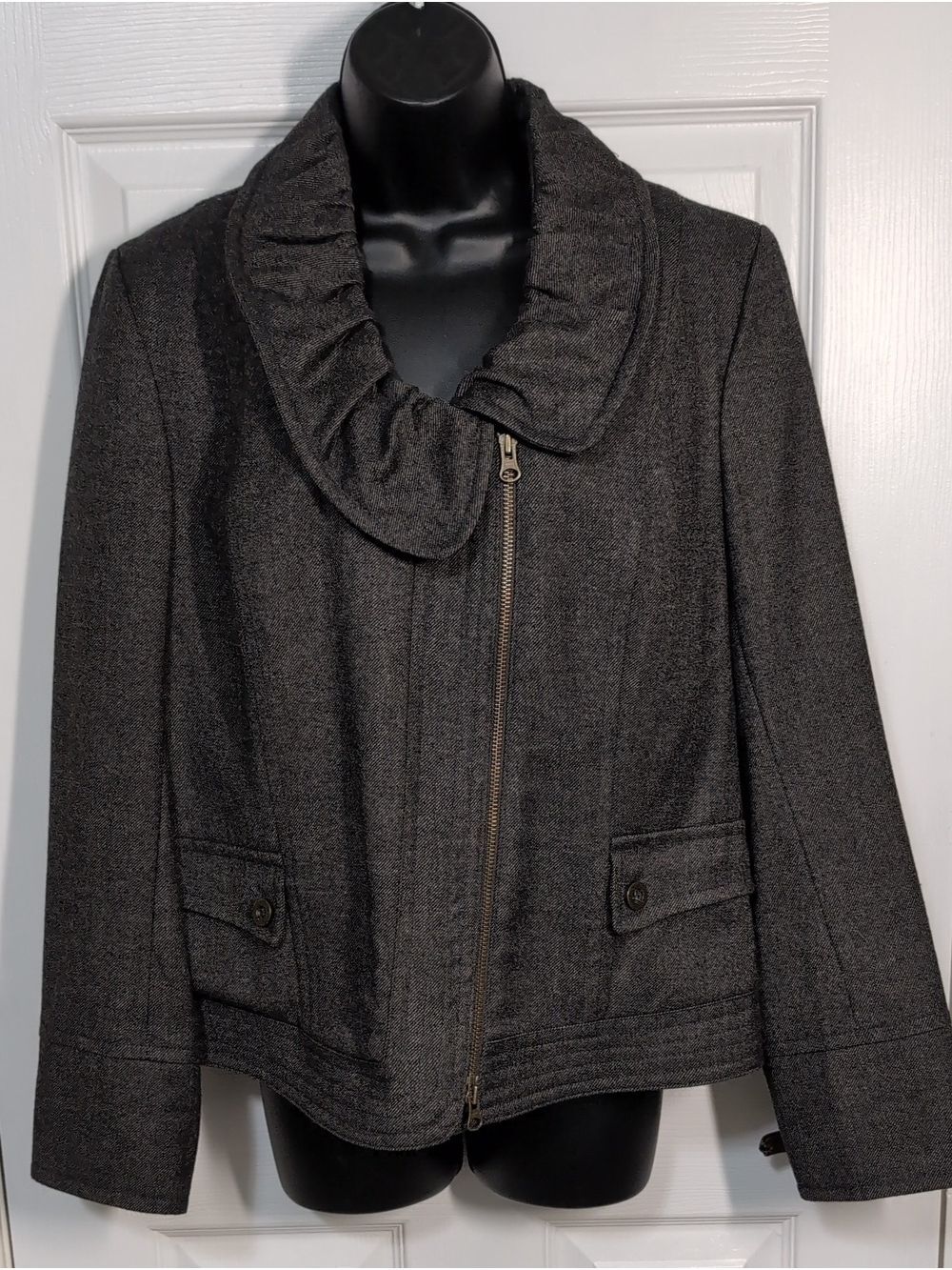Vintage Francesca Mammoliti Wool Ruffle Jacket Size S-M